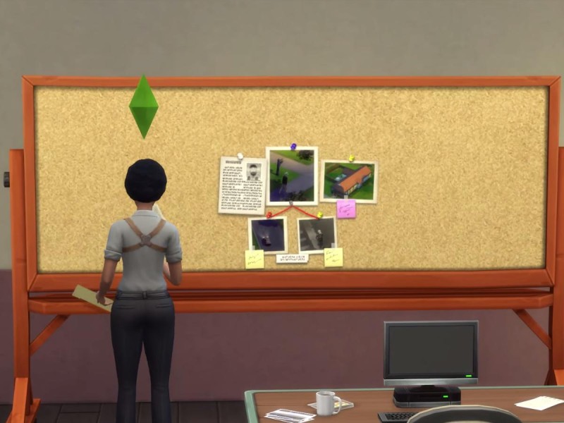 Die Sims 4 Erweiterung Verbrecherkarte Hinweise zusammensetzen