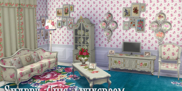 Sims 4 Download Shabby Chic Wohnzimmer 1